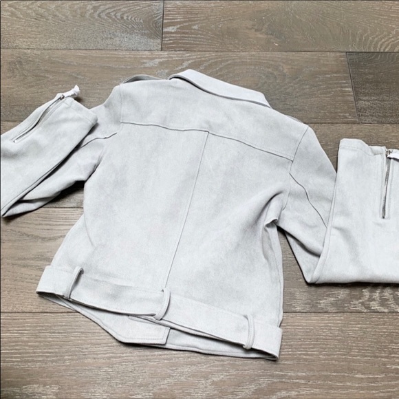 Biker jacket in grey with cute detailing NWT - Picture 6 of 8